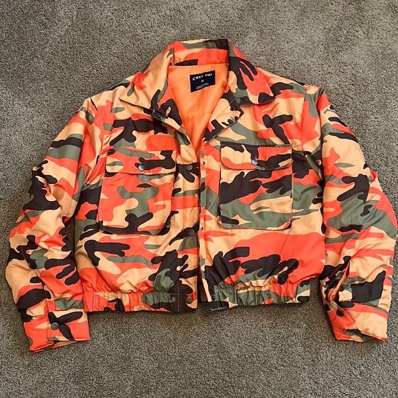 Súper Cute and Colorful Camo Cropped Jacket - Picture 1 of 3